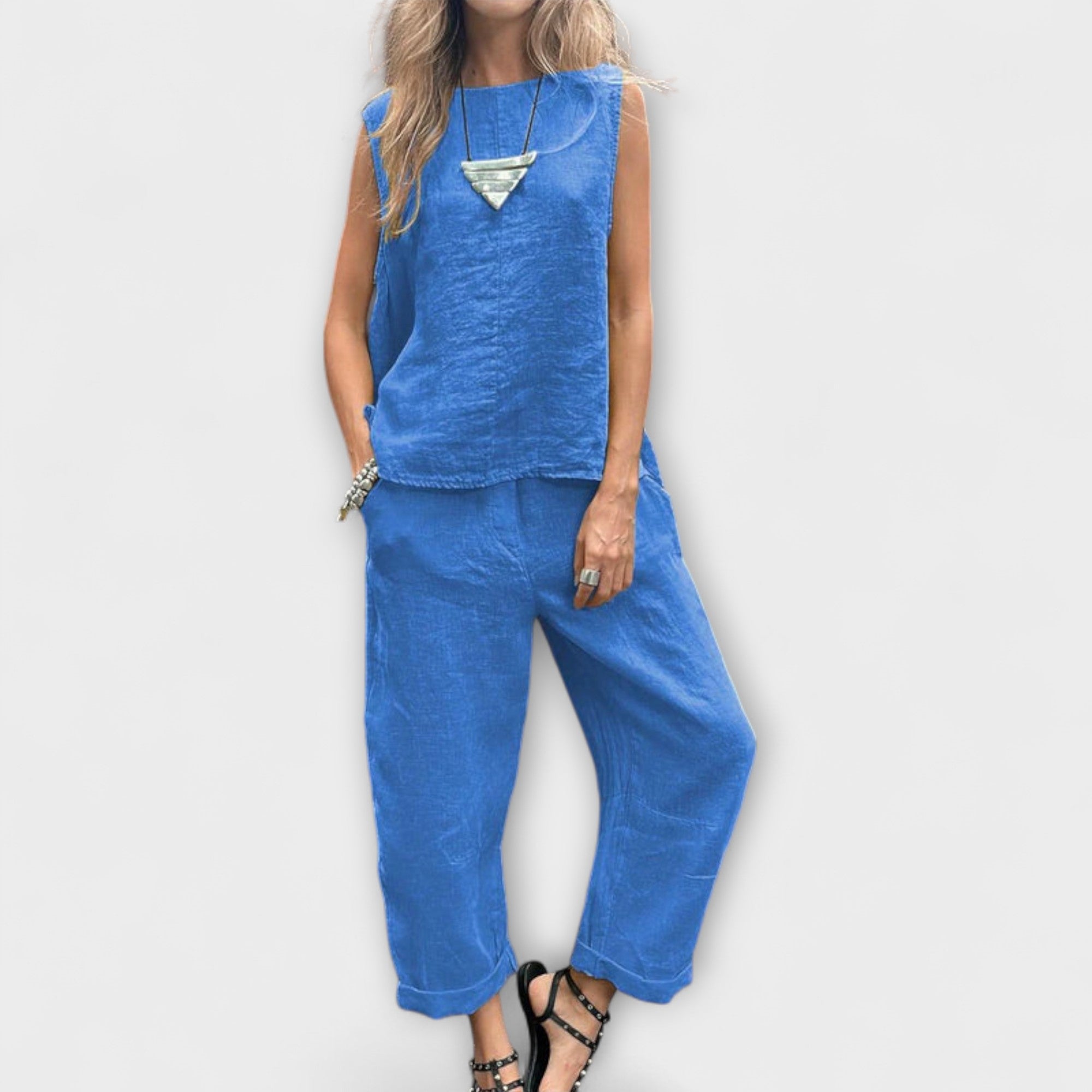 Jennifer - Entspanntes Baumwolle-Leinen Outfit