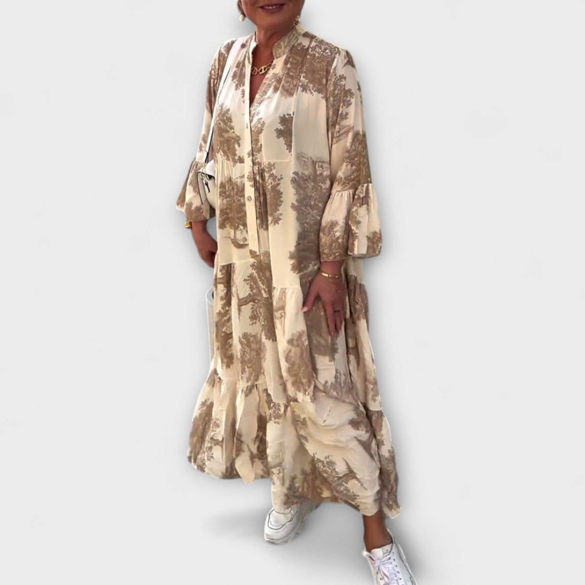 Nerina - Elegantes Floral-Maxi-Kleid