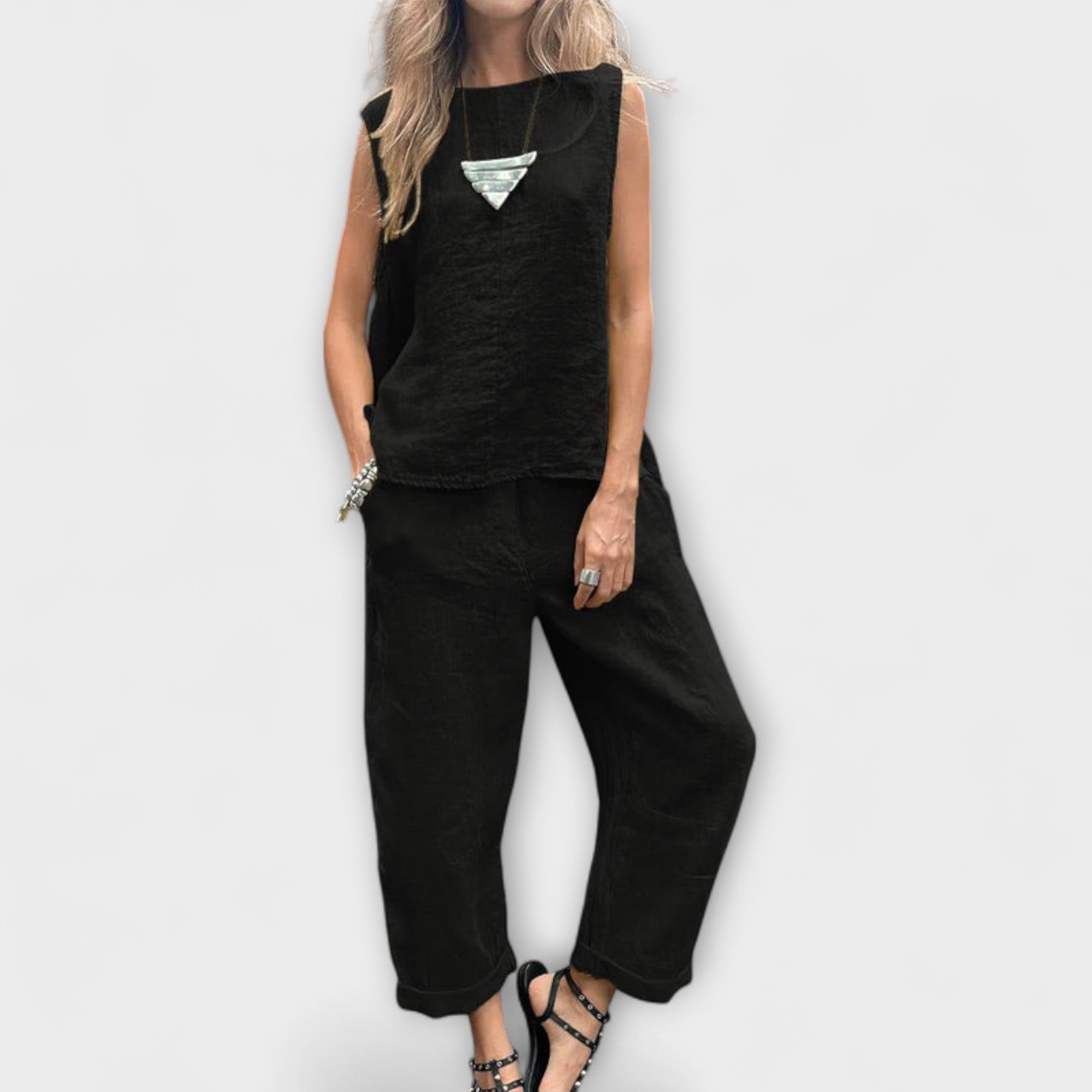 Jennifer - Entspanntes Baumwolle-Leinen Outfit