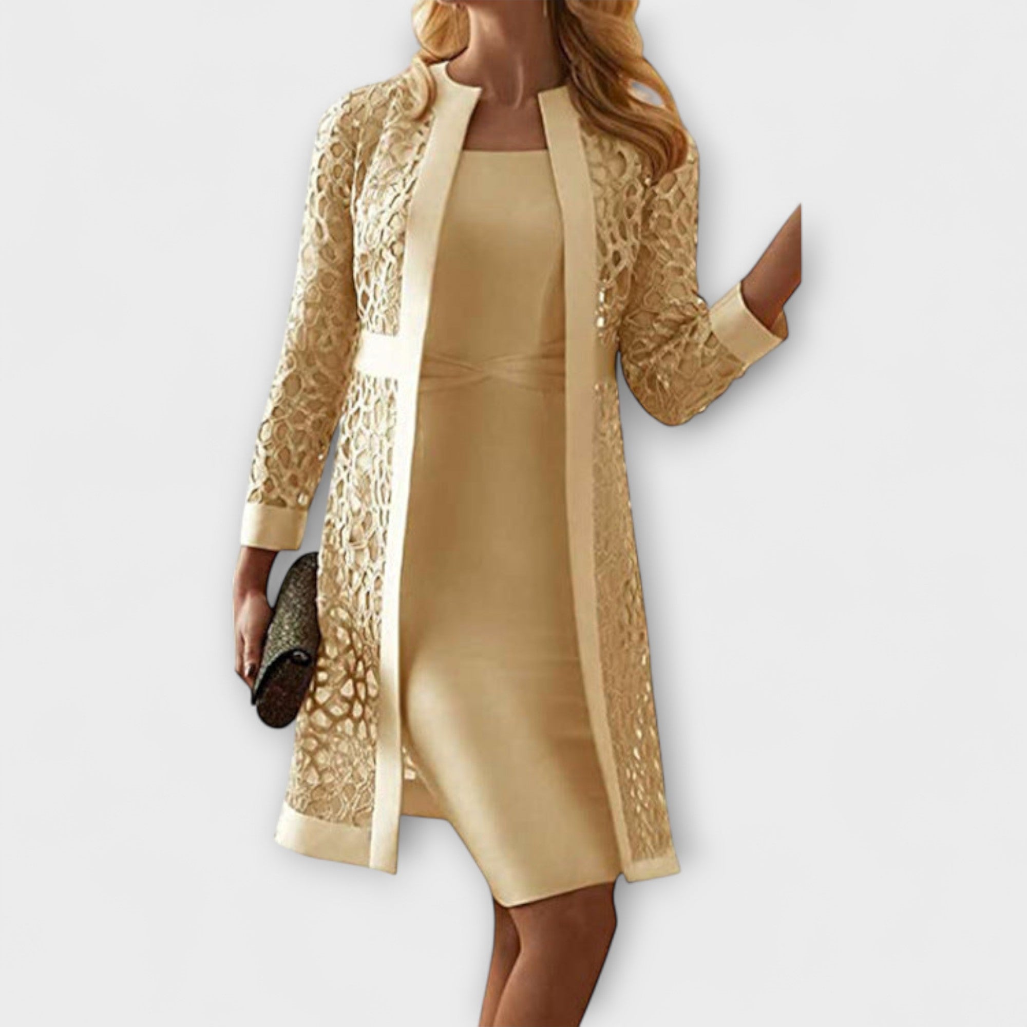 Runa - Elegantes Zweiteiliges Spitzenkleid