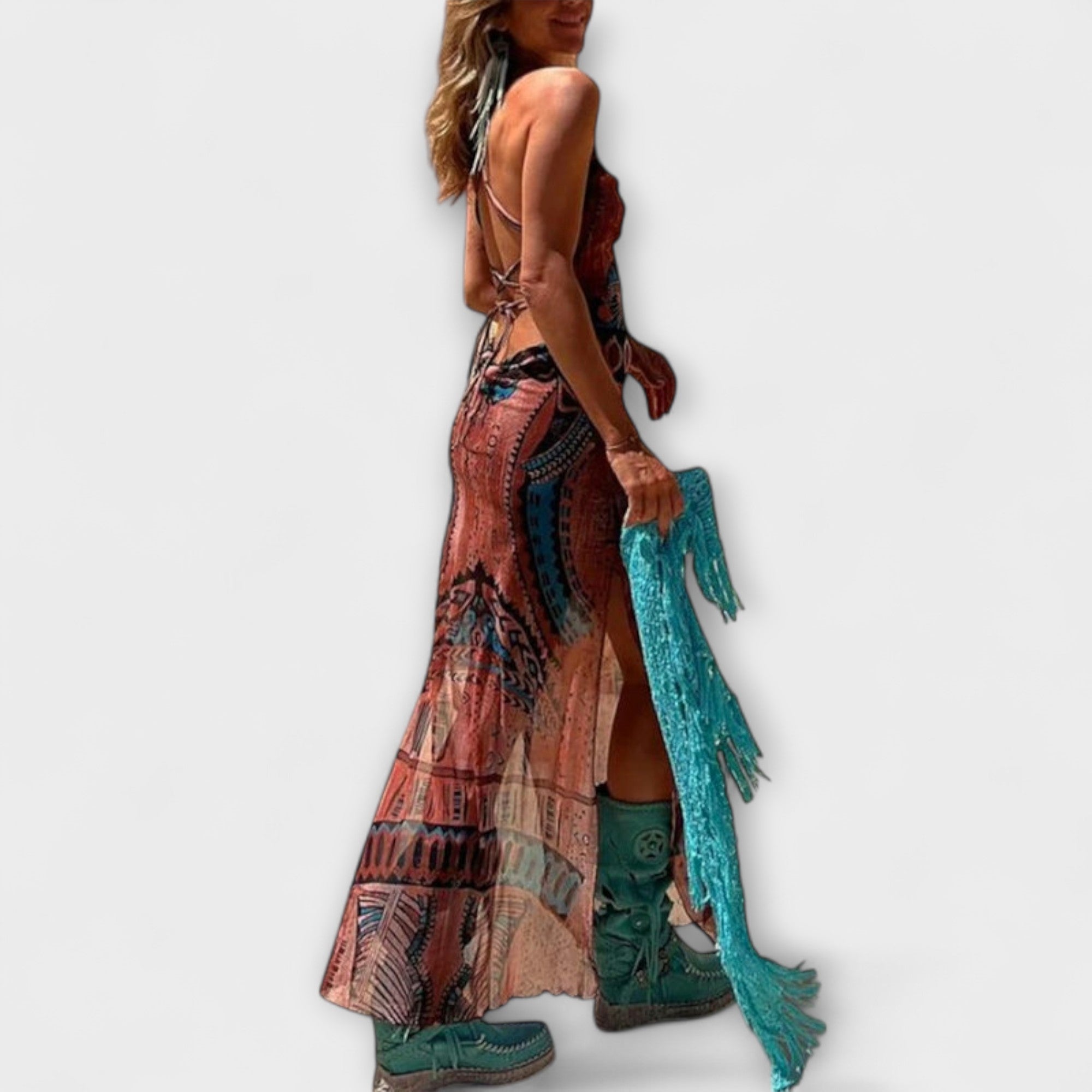 Gebühr - Einzigartiges Midi-Kleid mit Cowl-Neck