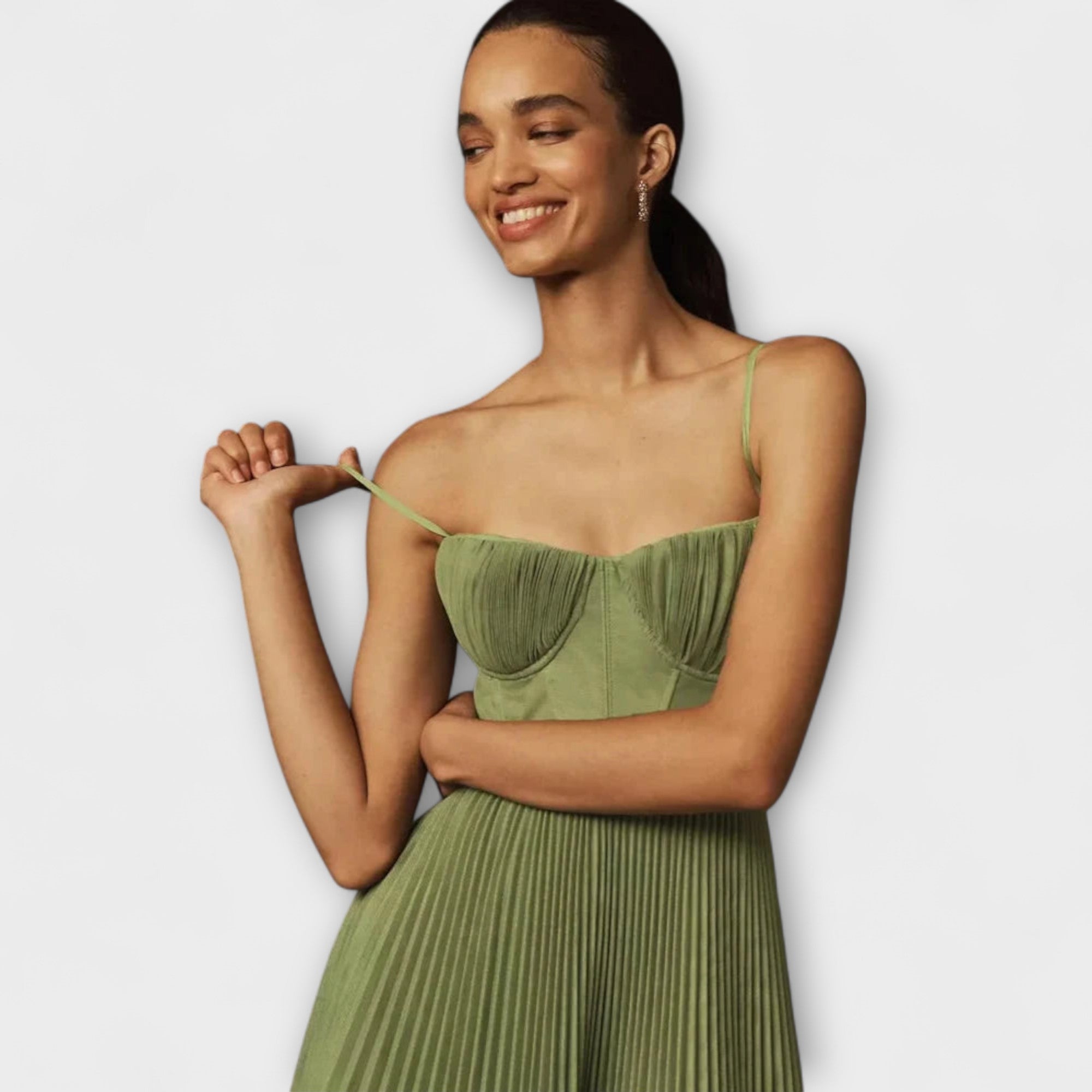 Marilyn - Faltenrock Midi Kleid aus TĂĽll mit Bustier-Design