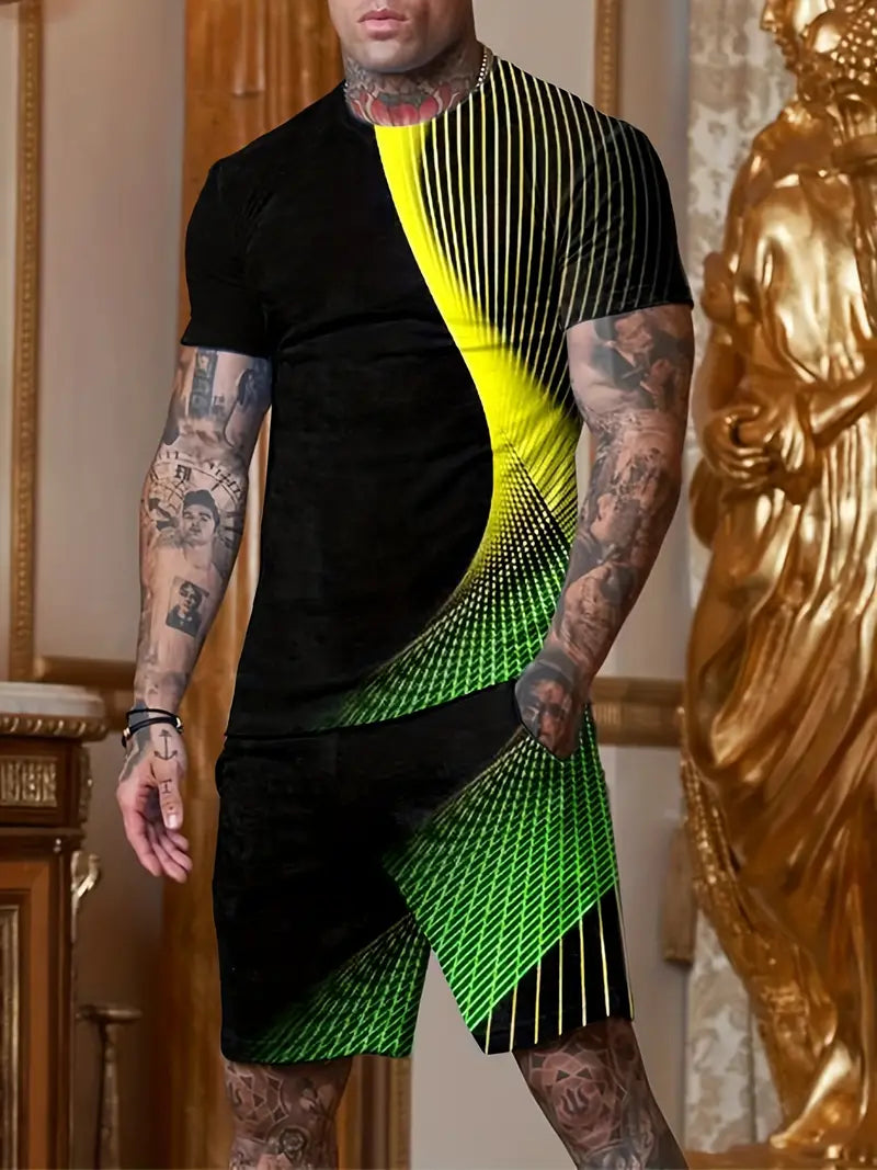 3D-Musterdruck, 2-teilige Outfits fĂĽr Herren