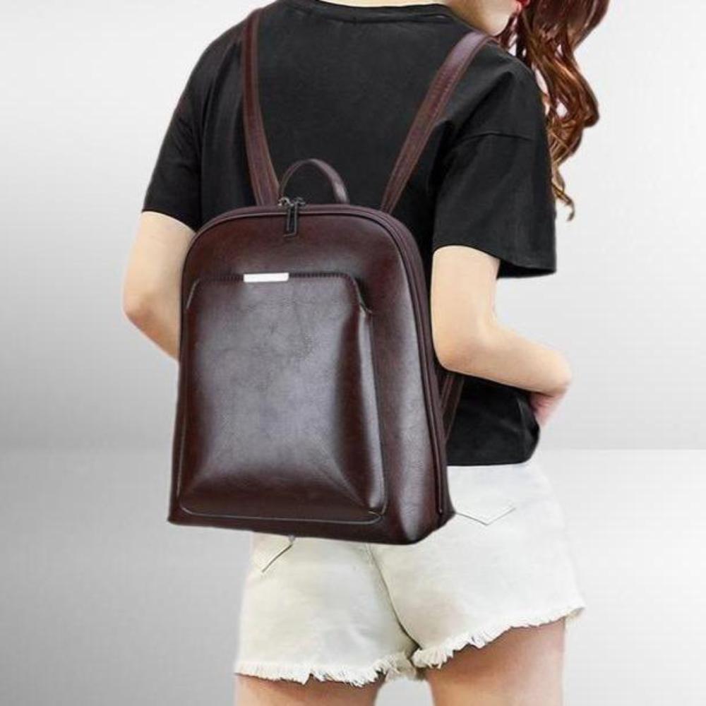 Saskia - Klassischer Rucksack mit doppeltem Reißverschluss