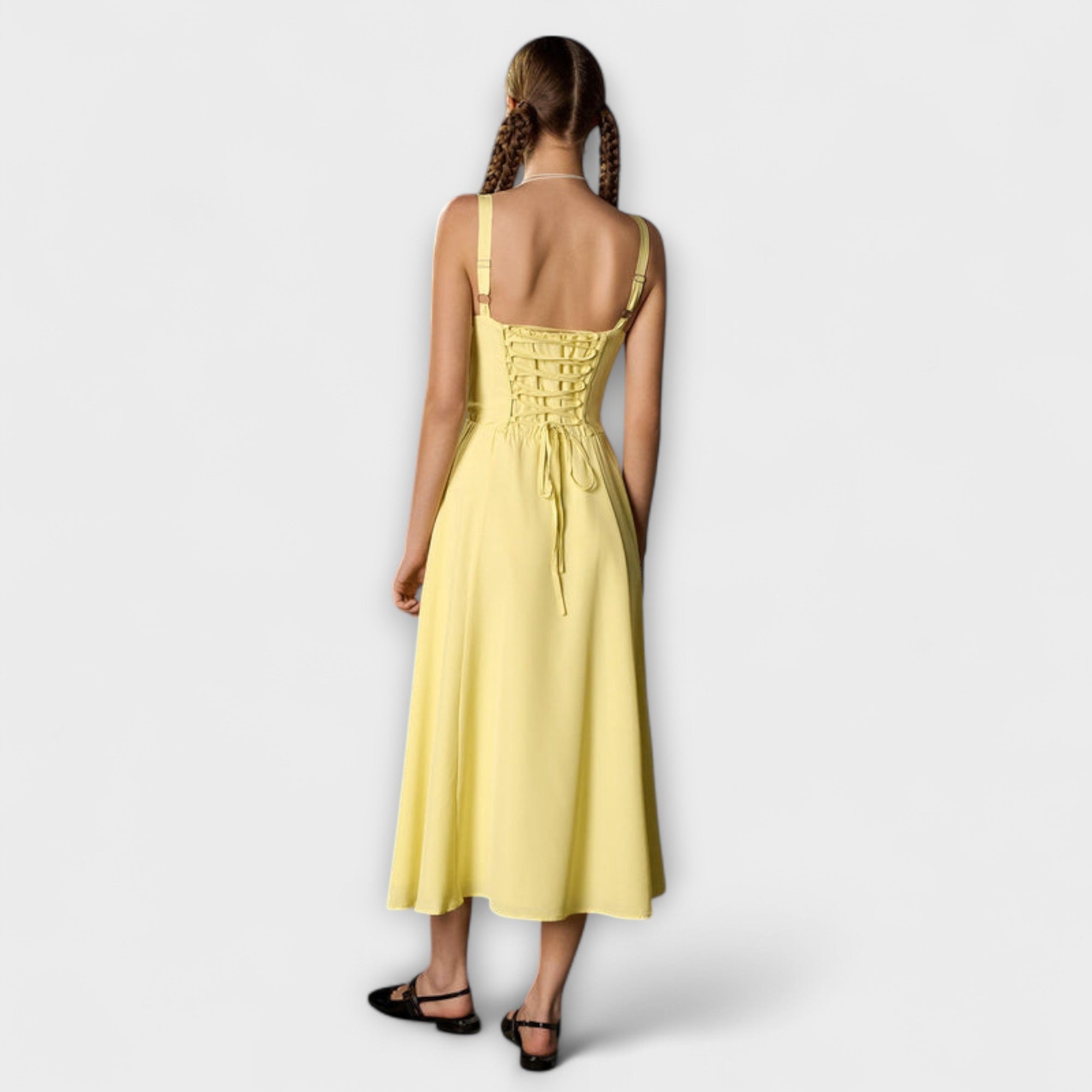 Hoffnung - Rüschentop Kleid mit Schlitzdetail