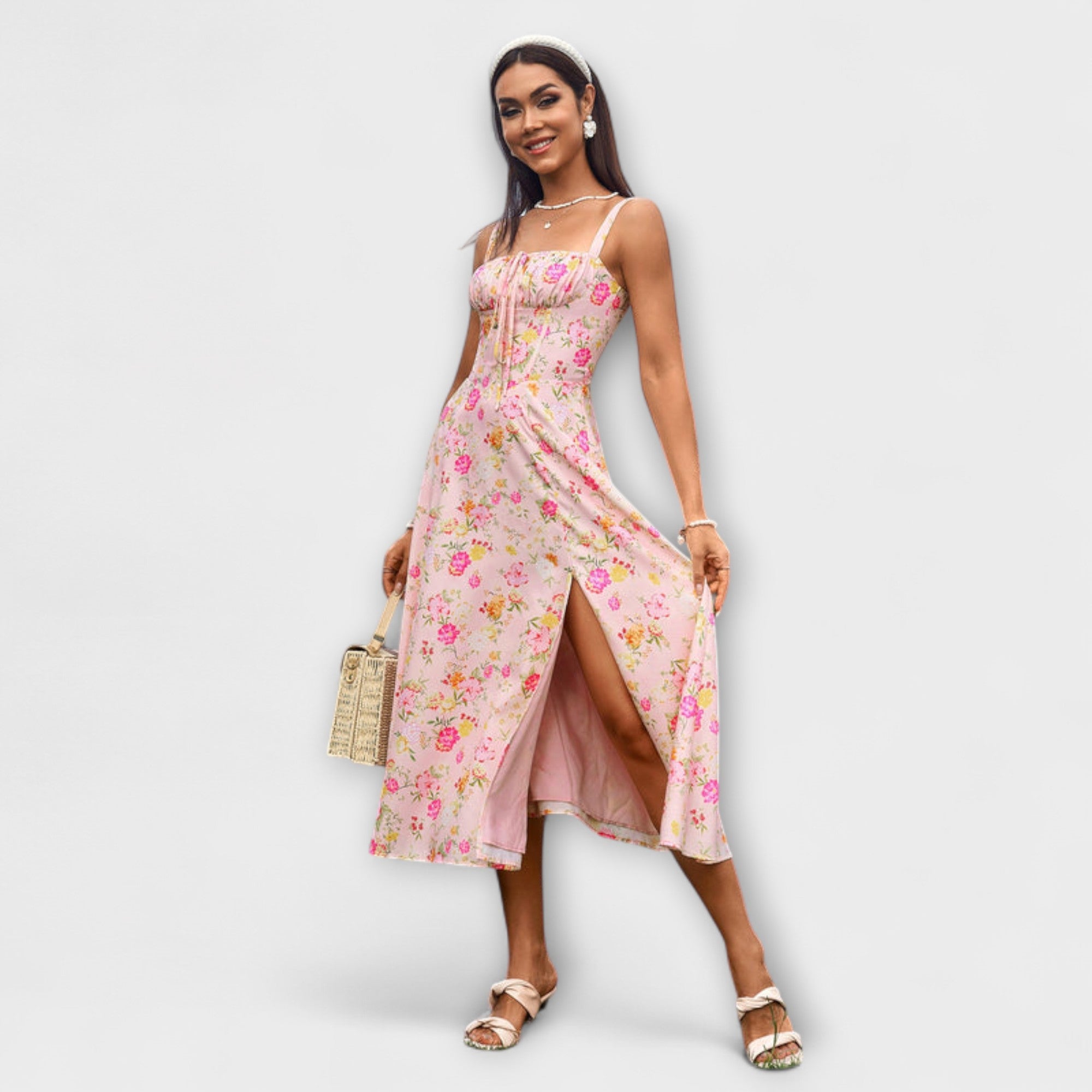 Hoffnung - Rüschentop Kleid mit Schlitzdetail