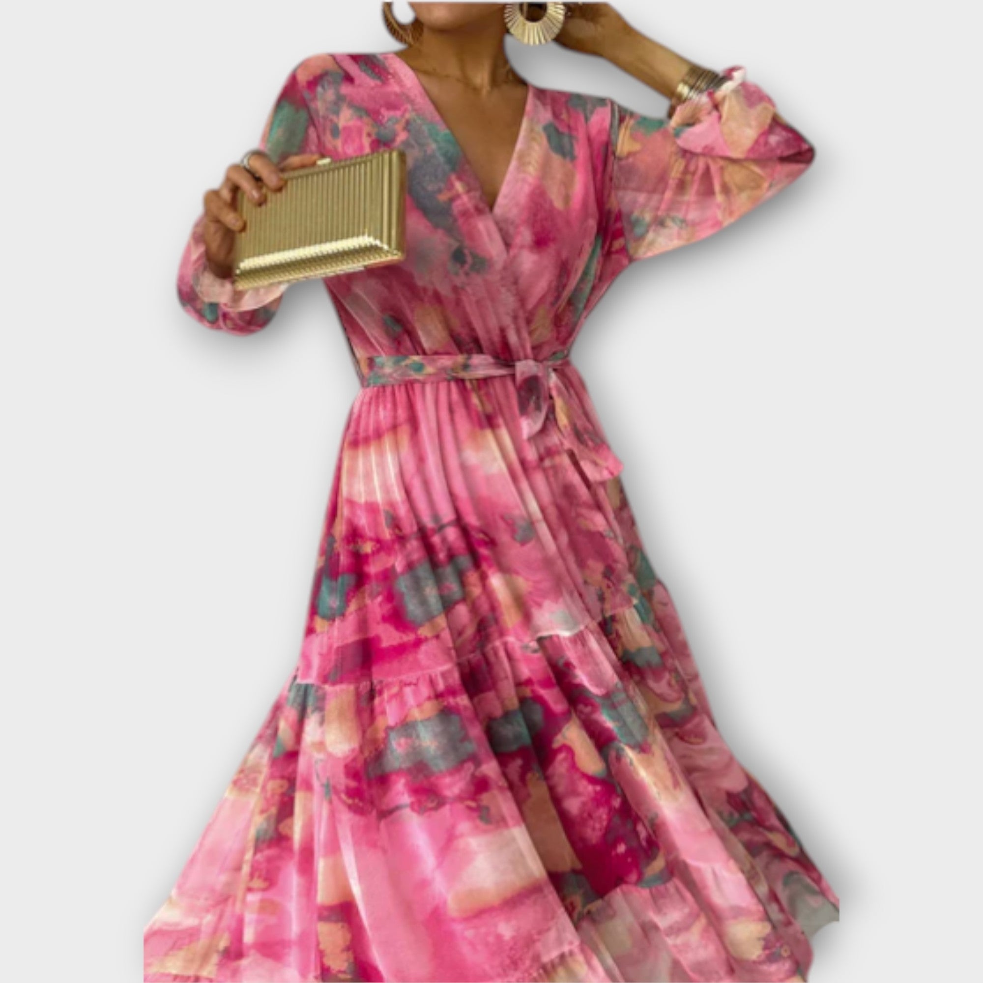 Evelyn - Aquarelle Dream Maxikleid