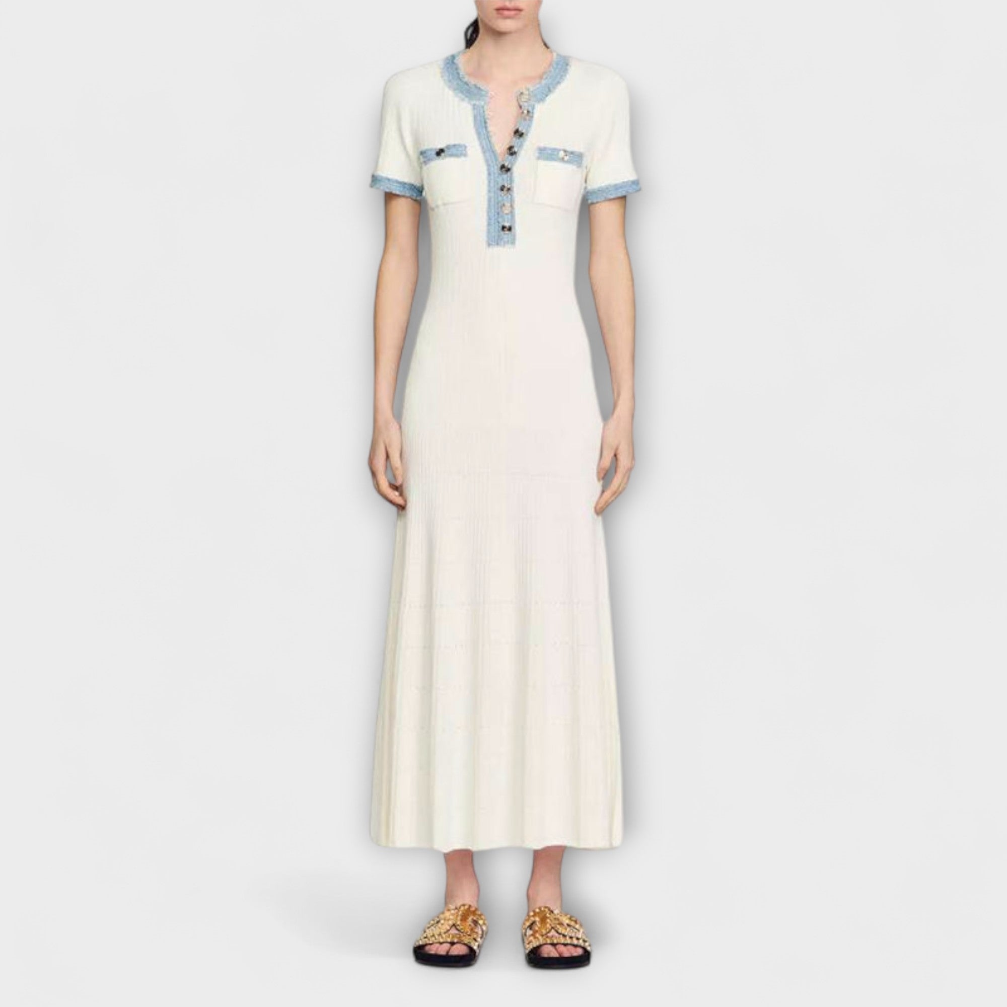 Alecia - Strukturierte Maxi-Kleid