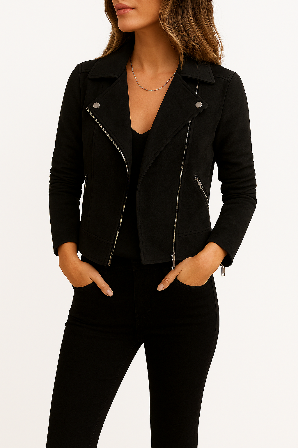 Kurtka Biker z Zamszu