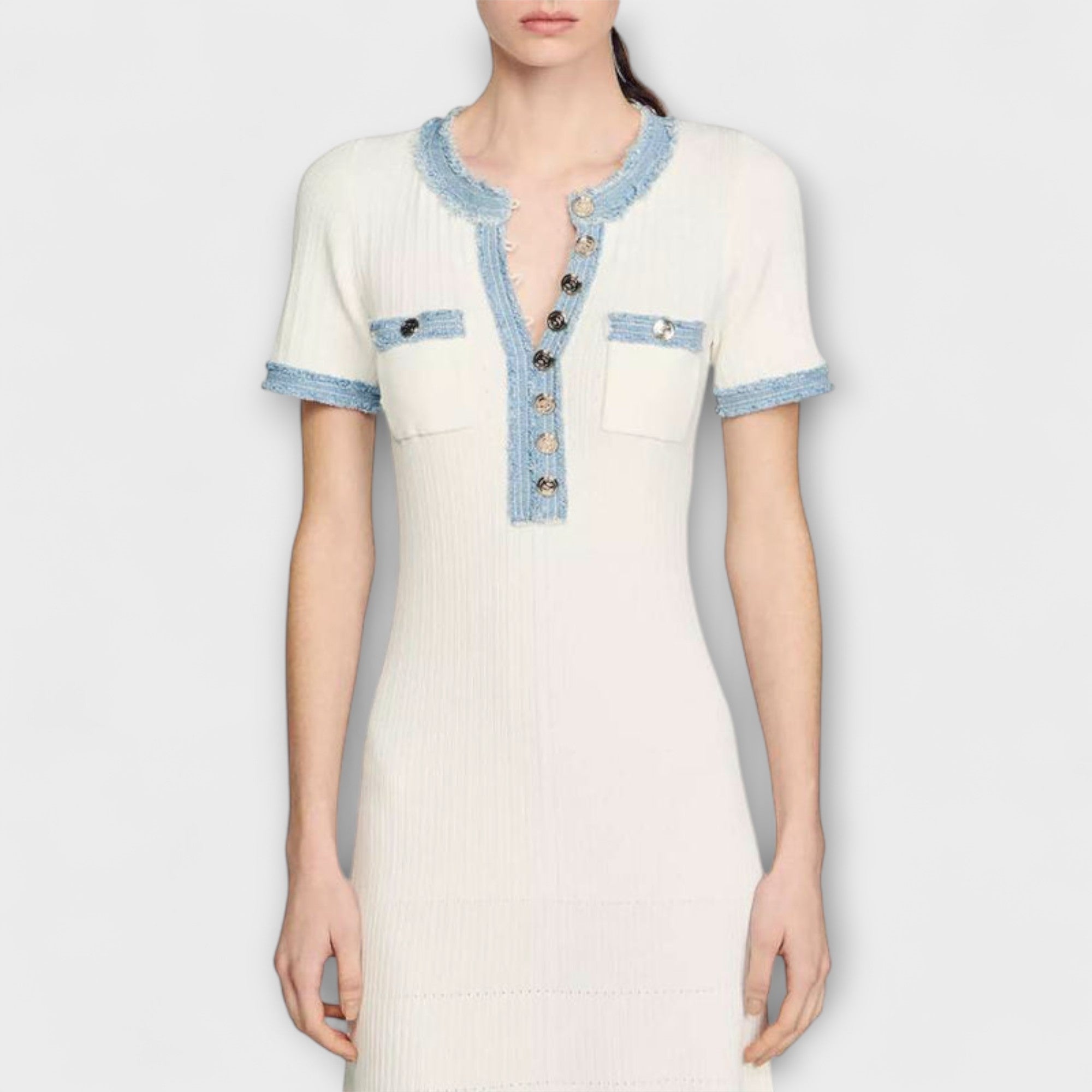 Alecia - Strukturierte Maxi-Kleid