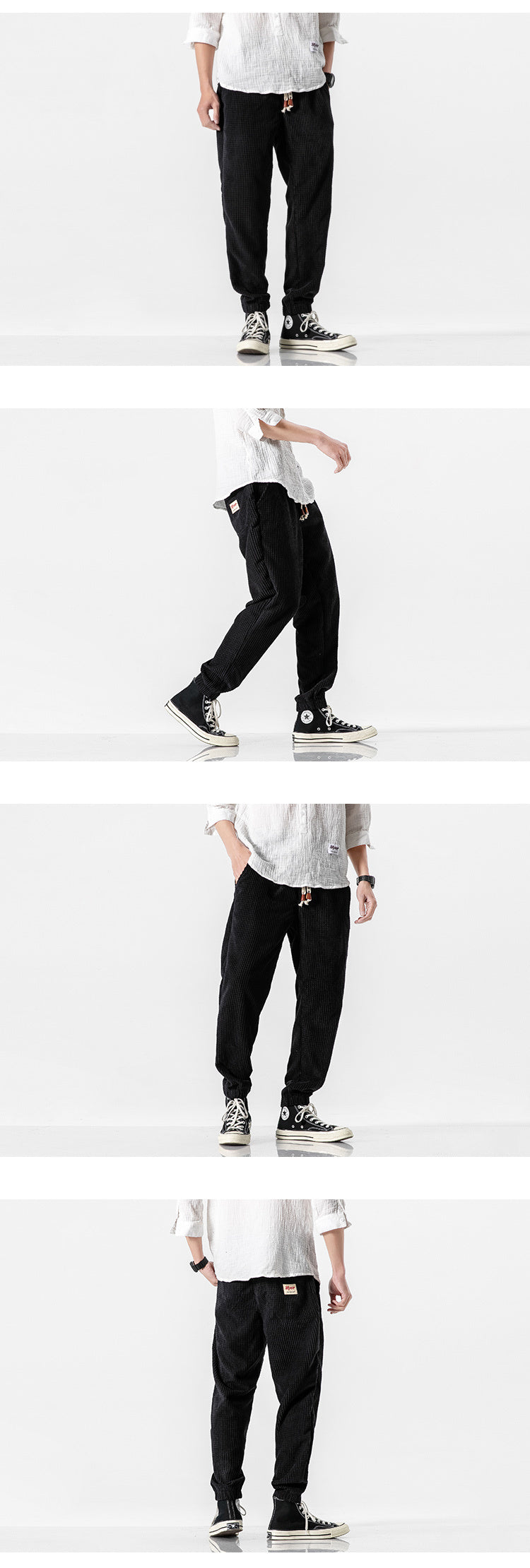 Herren Cordhose Jogger – Lockerer Schnitt, Kordelzugbund