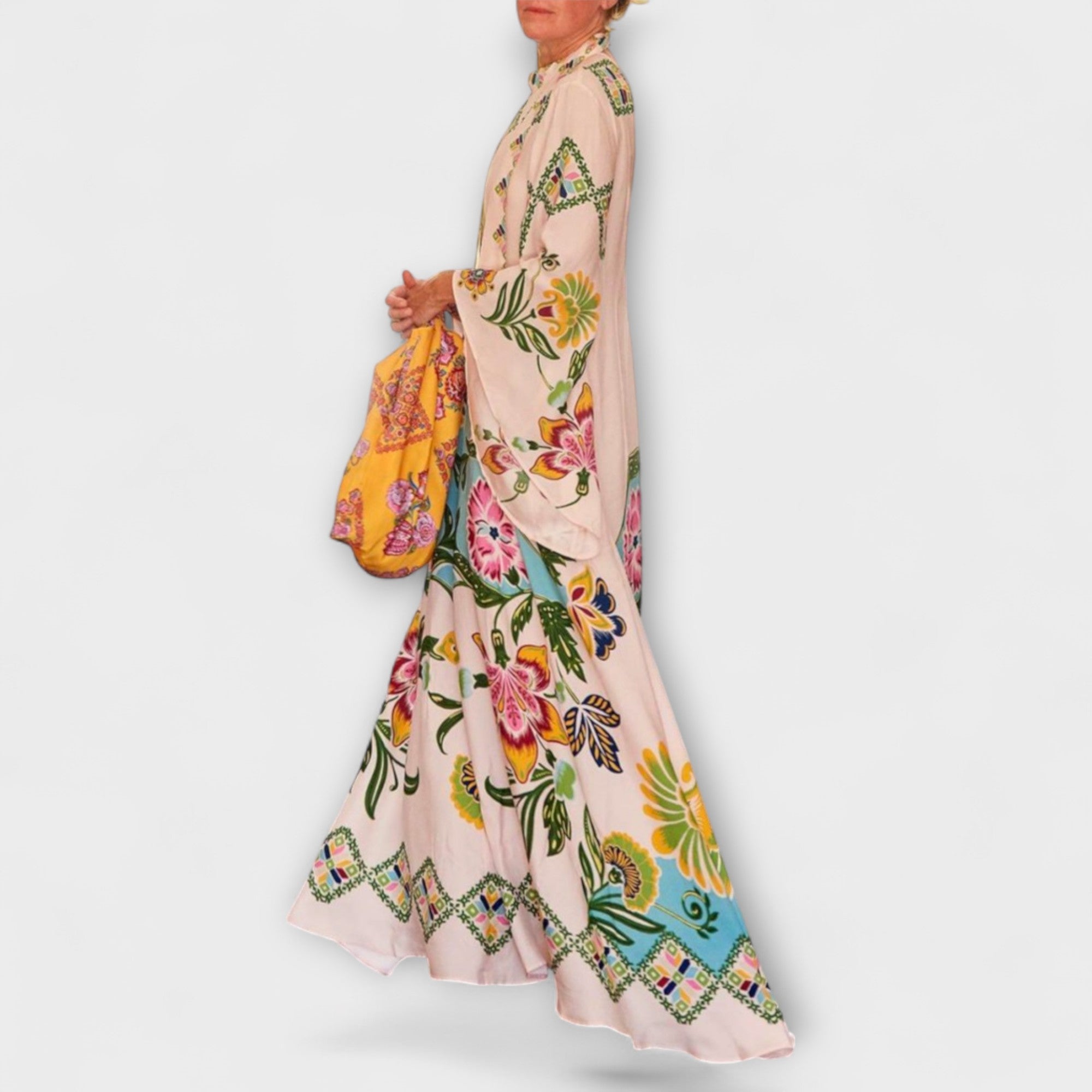 Aurora - Elegantes Maxikleid mit floralem Druck und fließendem Design