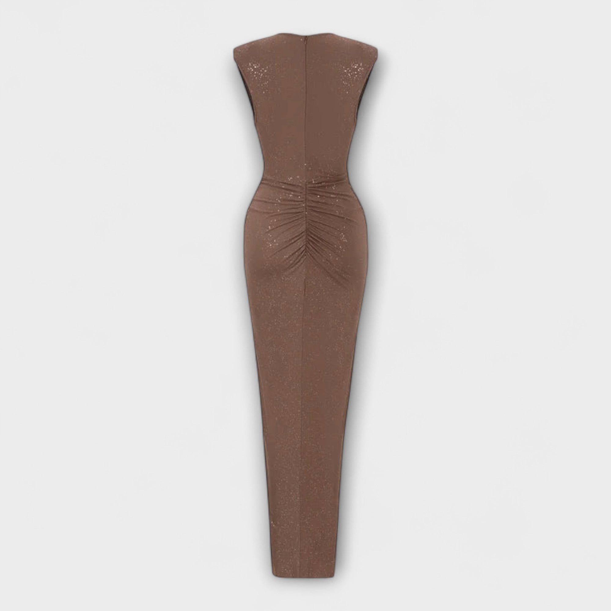 Der Produkttitel bleibt unverändert: "Thea - Maxikleid mit tiefem V-Ausschnitt".