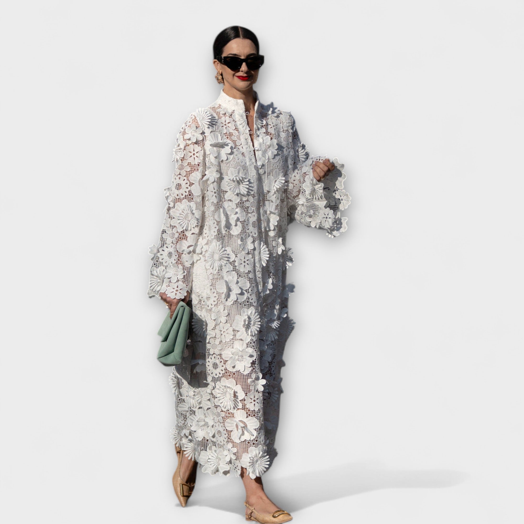 Yelira - Schickes WeiĂźes Spitzenkleid