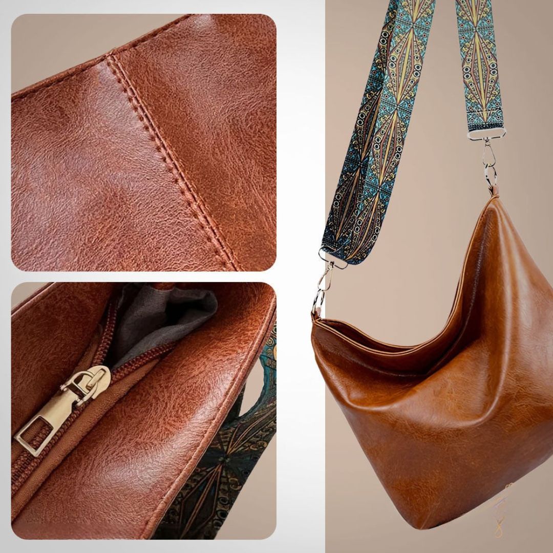 Greta - Vintage-Ledertasche mit Schulterriemen