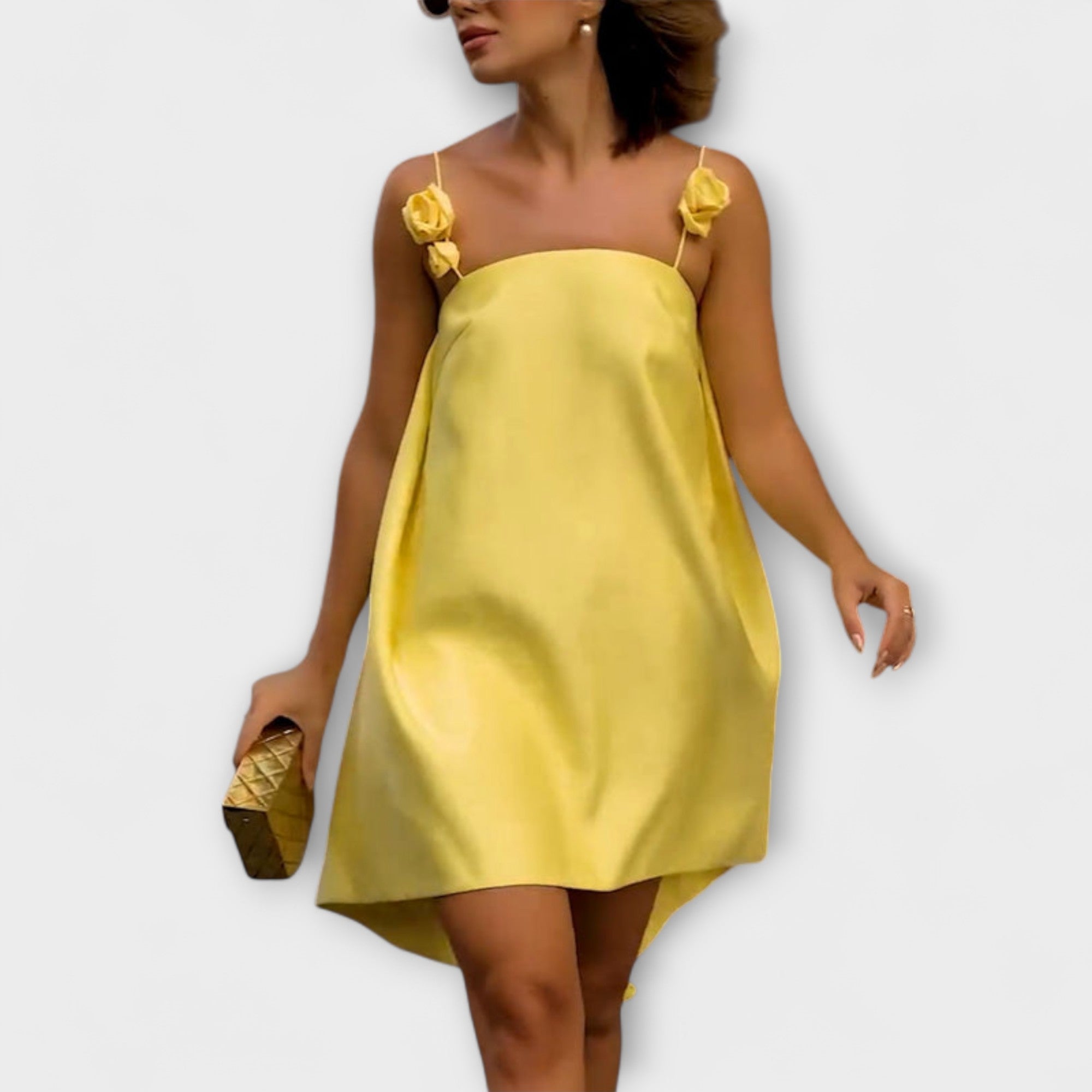 Jordan - Stilvolles Floralprint-Loses Mini-Kleid mit Trägern