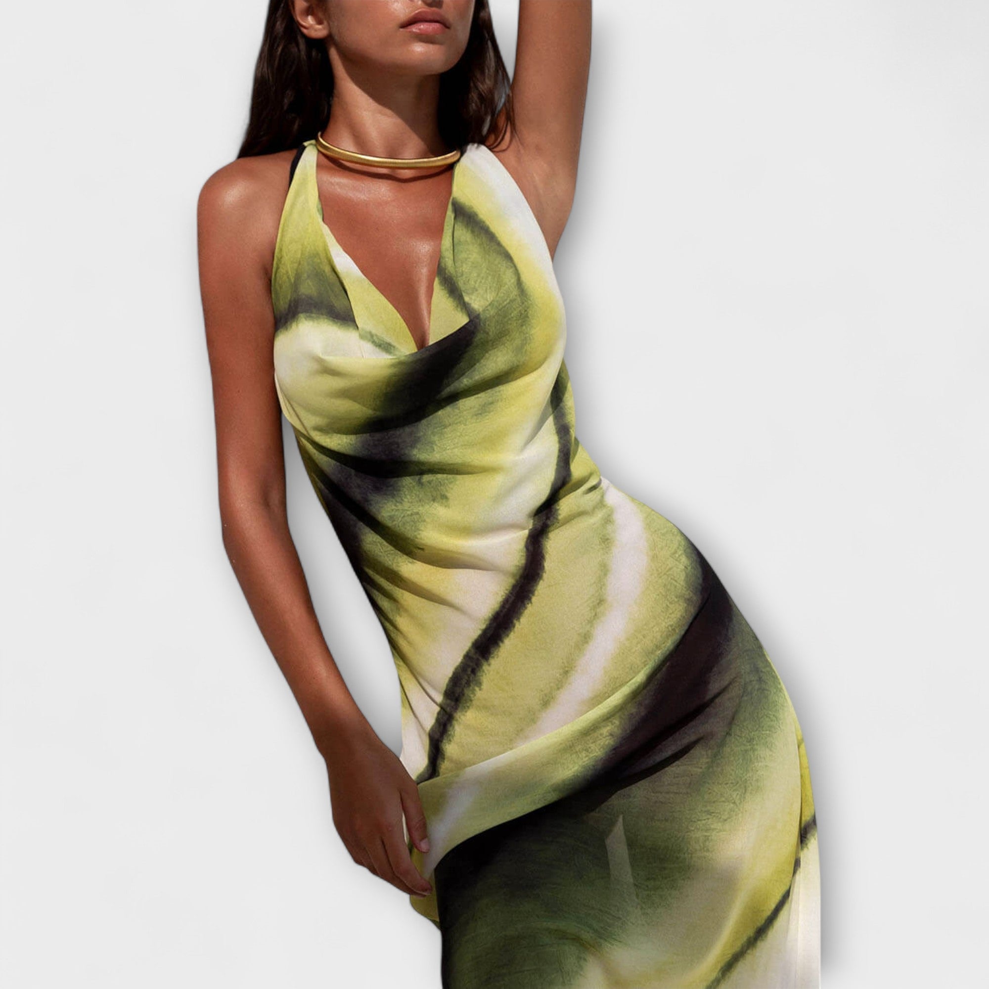 Klassisches Tie-Dye Gradient Maxi Kleid