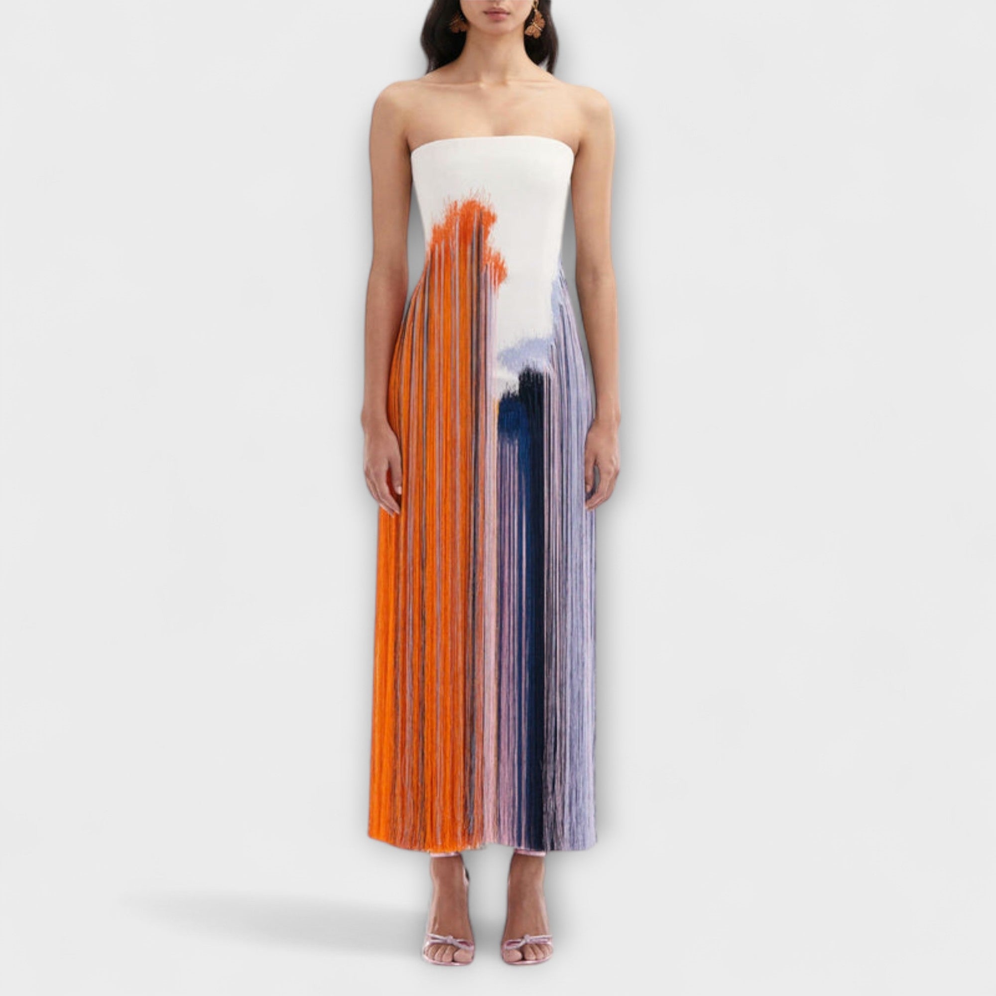 Sommer - Schickes Colorblock-Kleid mit trendigen Quasten