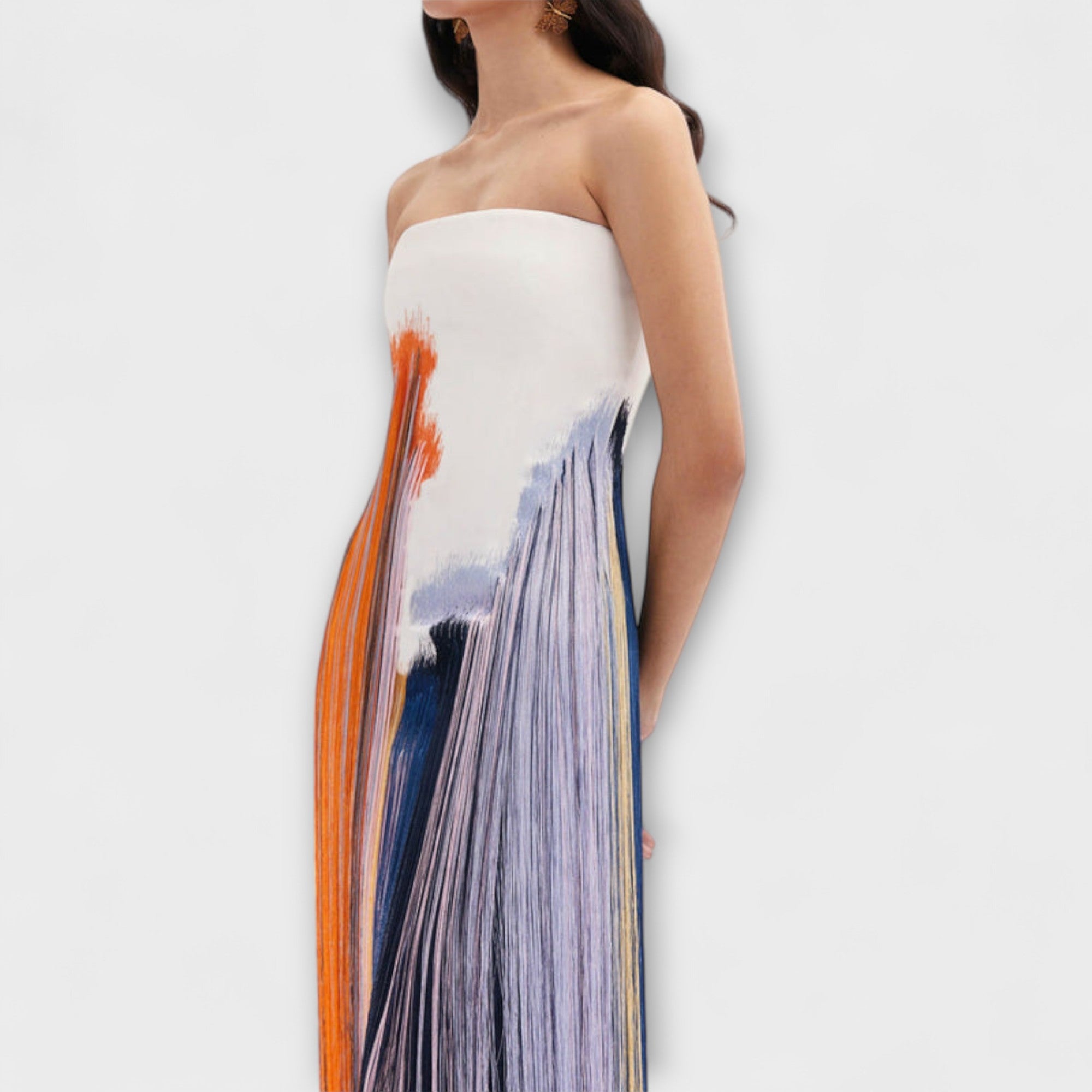 Sommer - Schickes Colorblock-Kleid mit trendigen Quasten