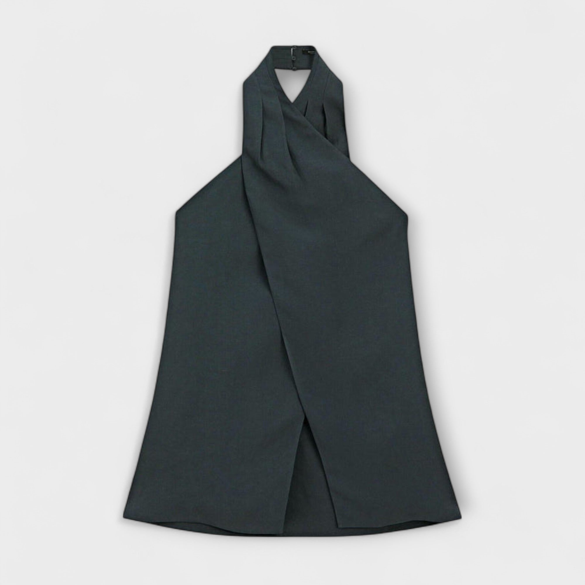 Hannah - Blauer Halter Neck Top mit Rückenausschnitt