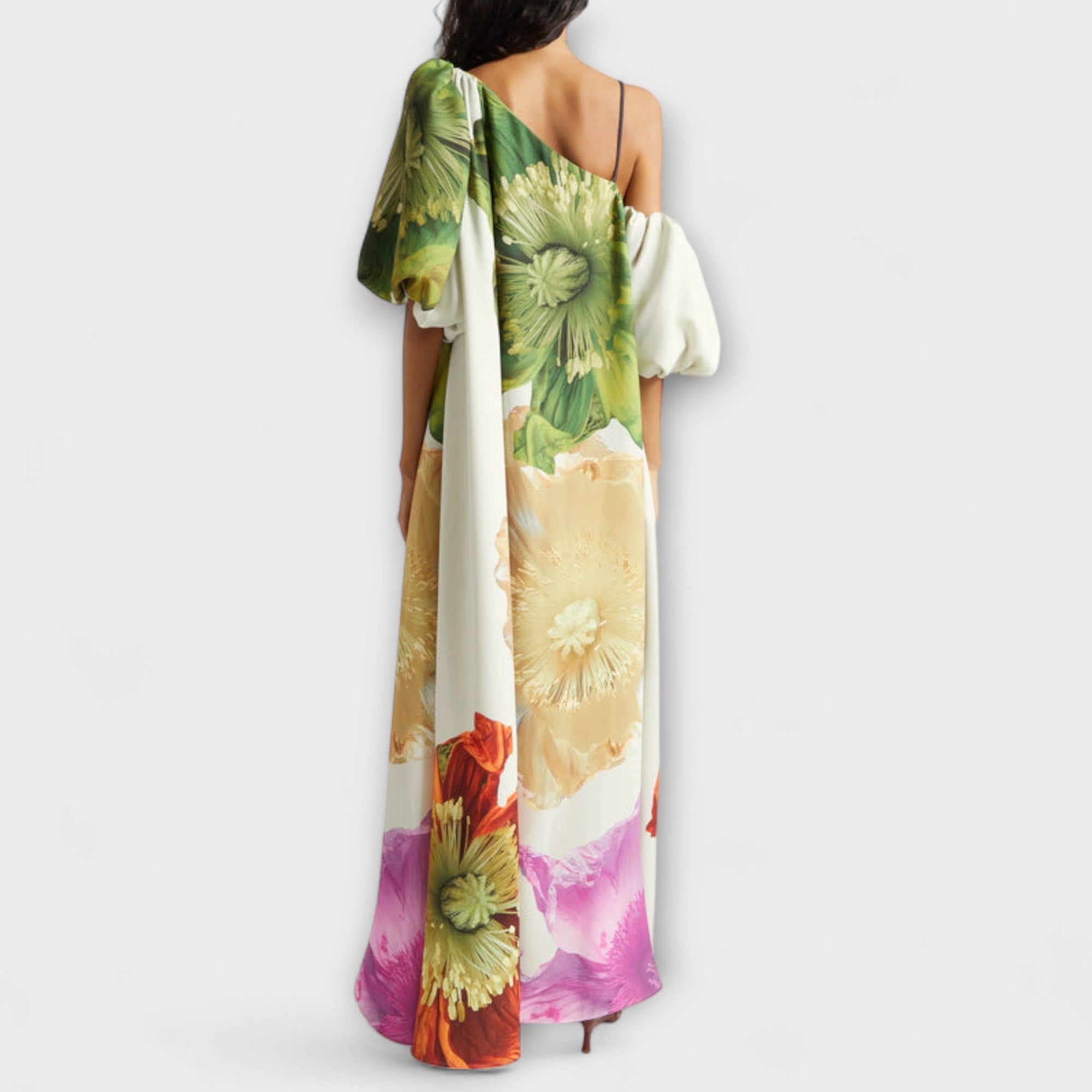 Melody - Asymmetrisches Floral-Maxikleid