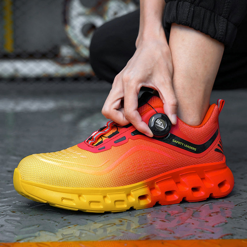 S3 Ultraleichte, verschleißfeste Sicherheitsschuhe mit Stahlkappe-Drehschnalle-1117