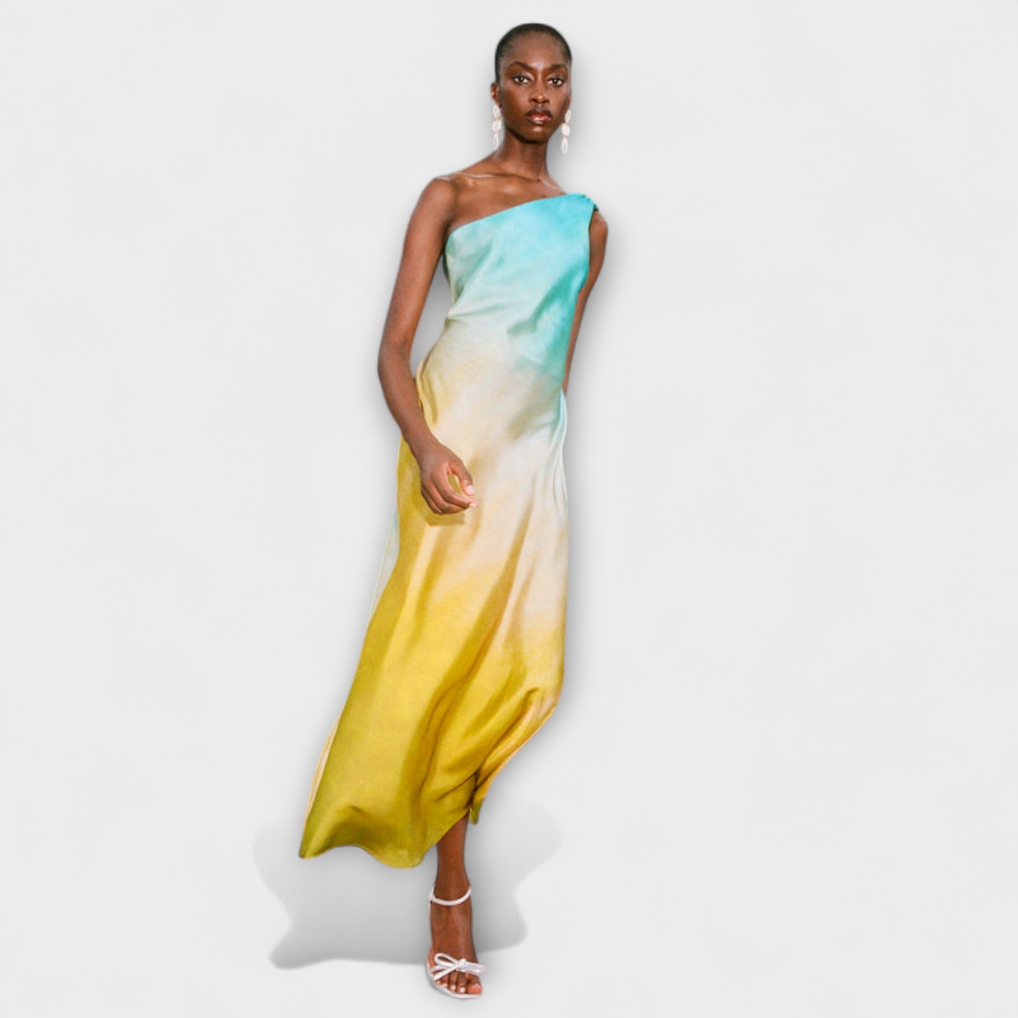 Arabella - Ein-Schulter Midi-Kleid