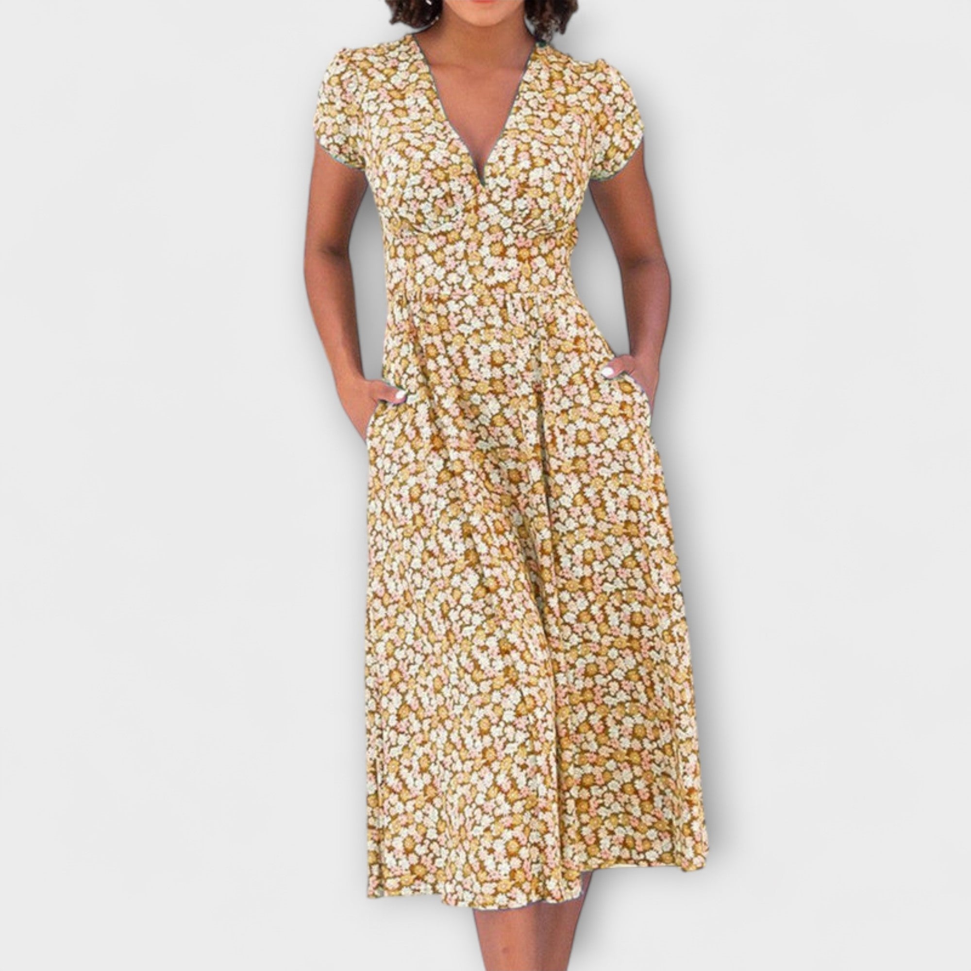 Fienna - Midi Kleid mit Knopfleiste