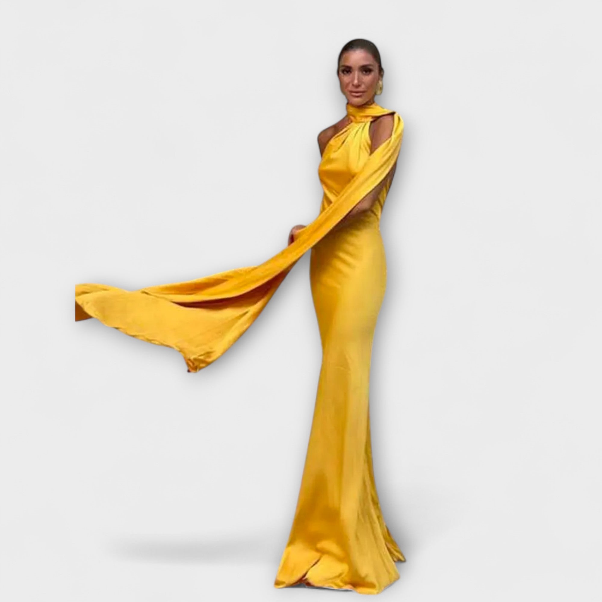 Schickes Off-Shoulder Halter Maxikleid