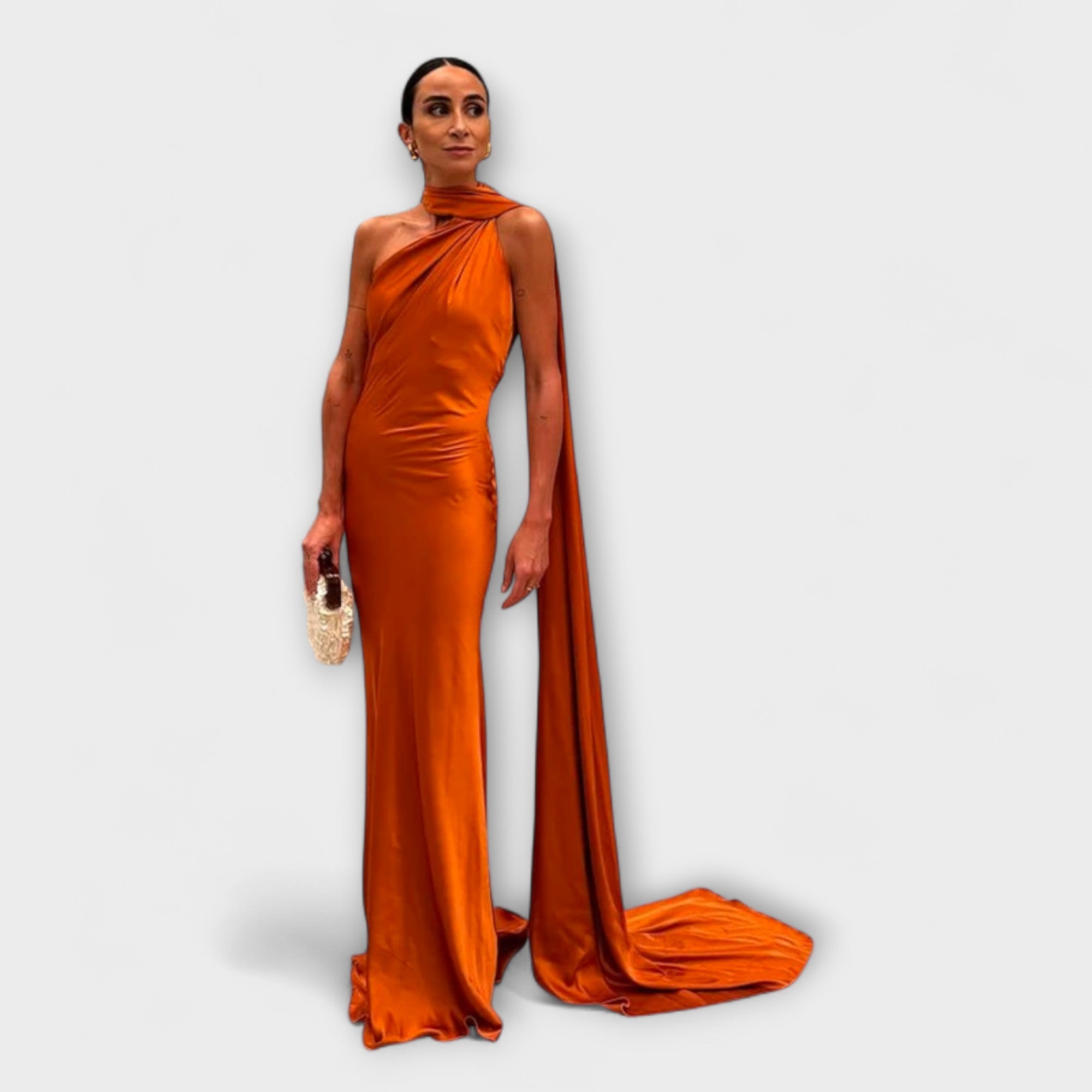 Schickes Off-Shoulder Halter Maxikleid