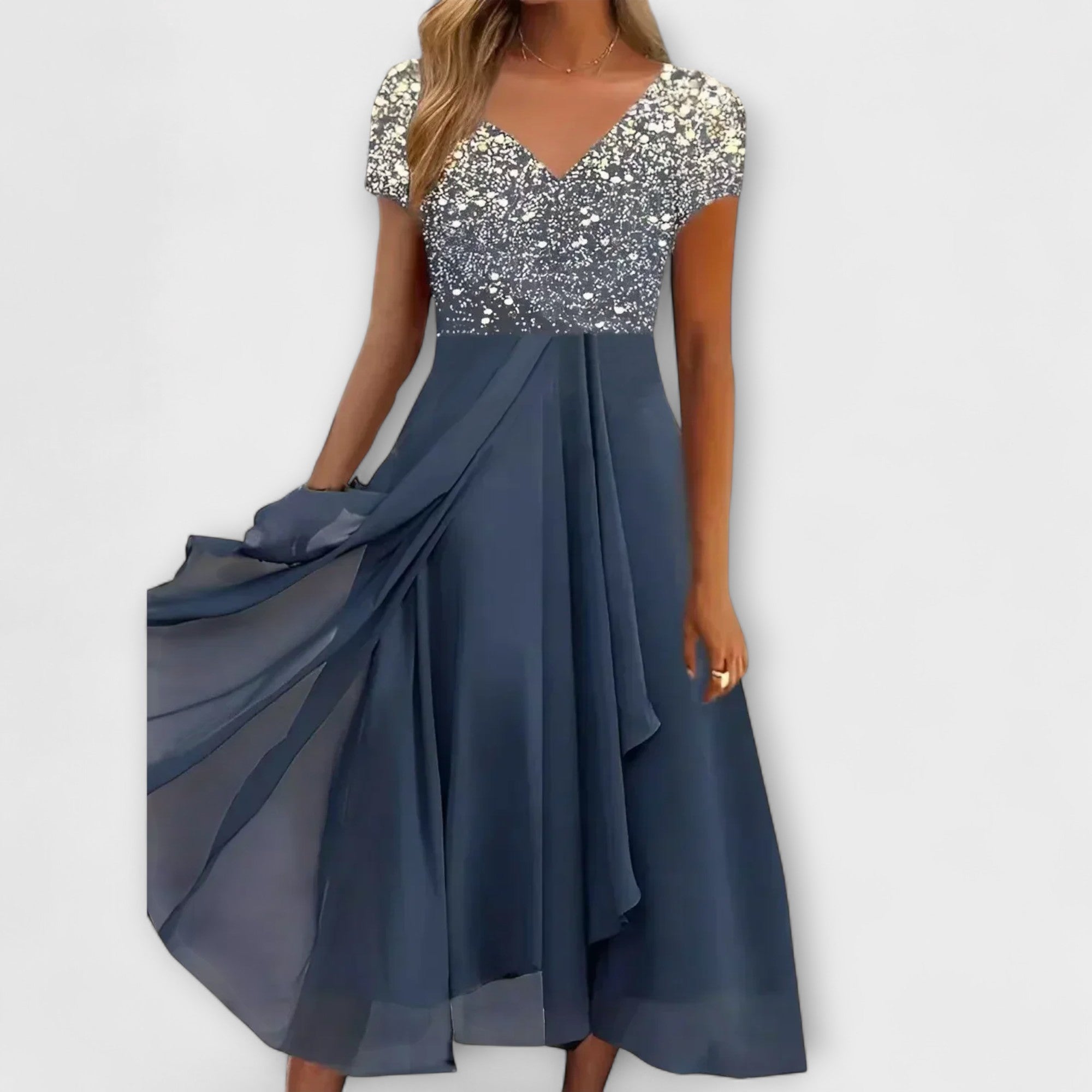Aura - Damen Chiffon Partykleid
