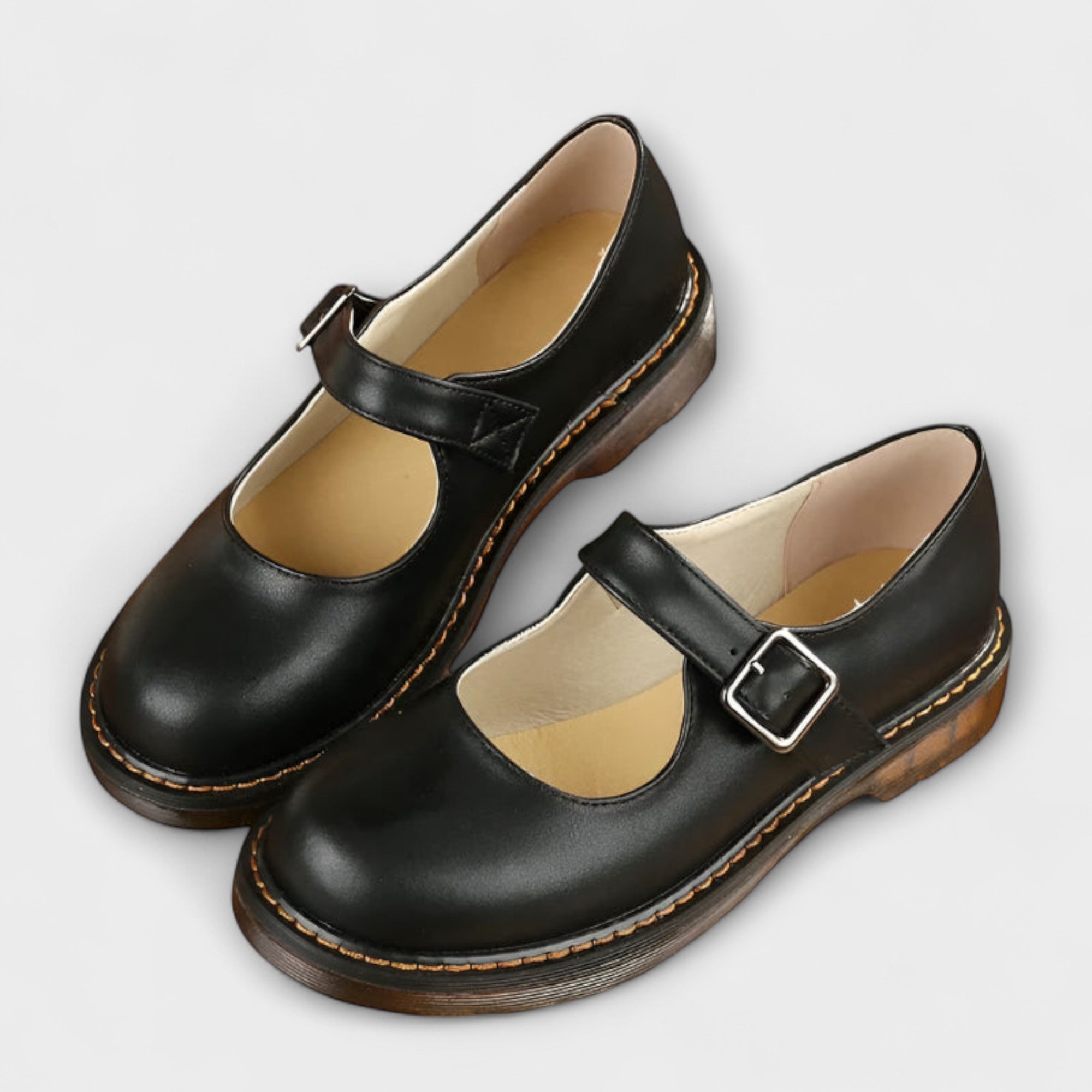 Aurora Damen Vintage Mary Jane Schuhe – Klassische Leder Schuhe mit Riemchen & Komfortsohle