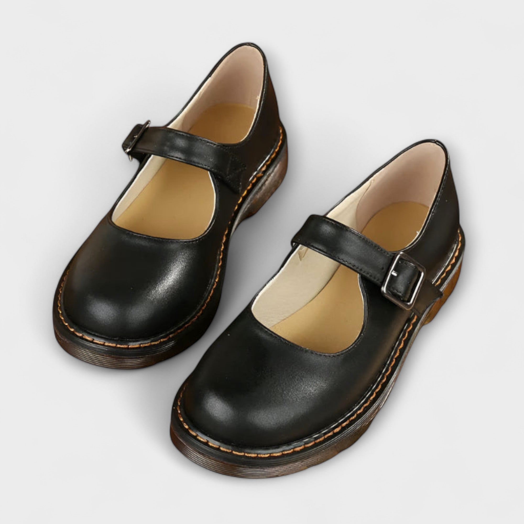 Aurora Damen Vintage Mary Jane Schuhe – Klassische Leder Schuhe mit Riemchen & Komfortsohle