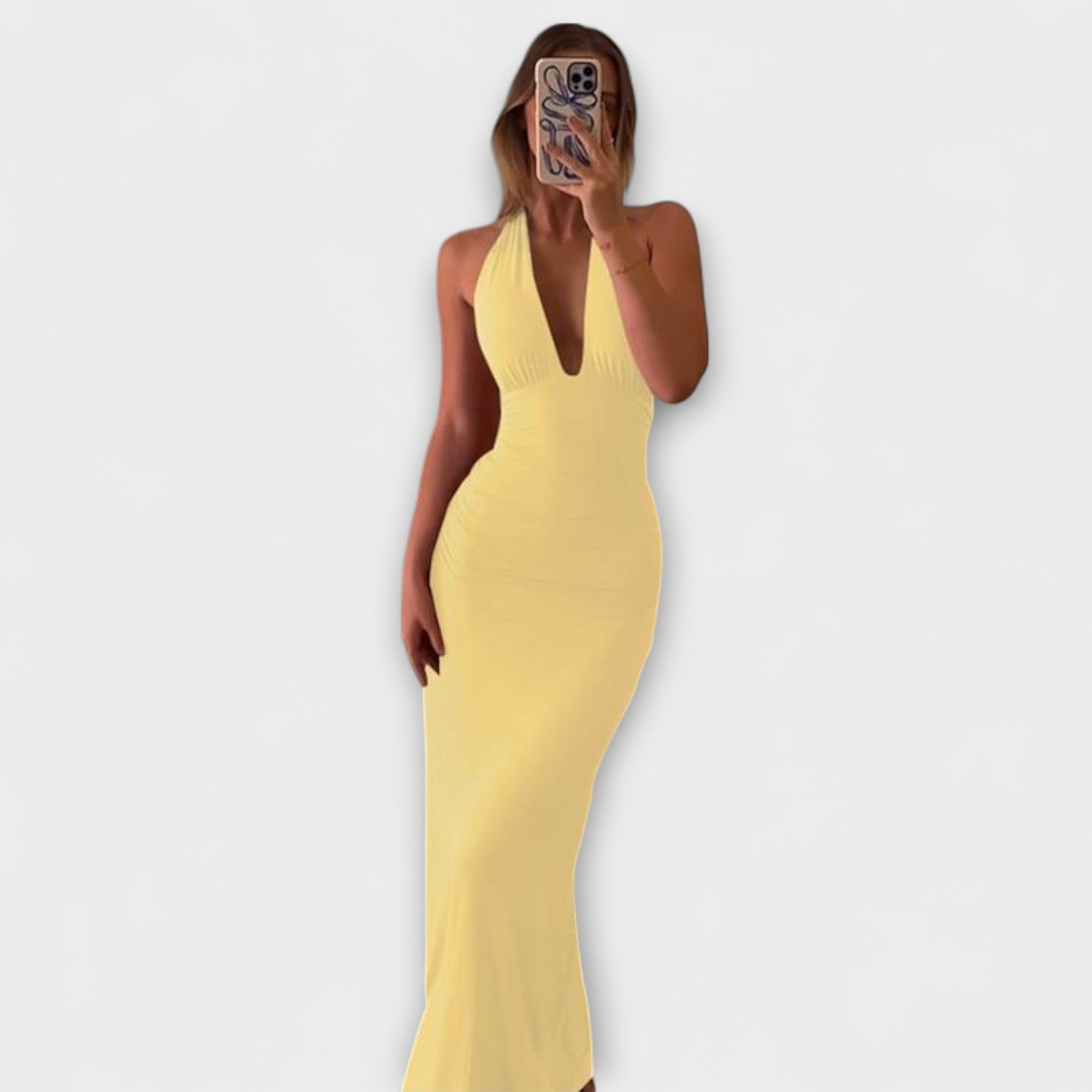 Raffiniertes Rückenfreies Halterneck-Gala Kleid