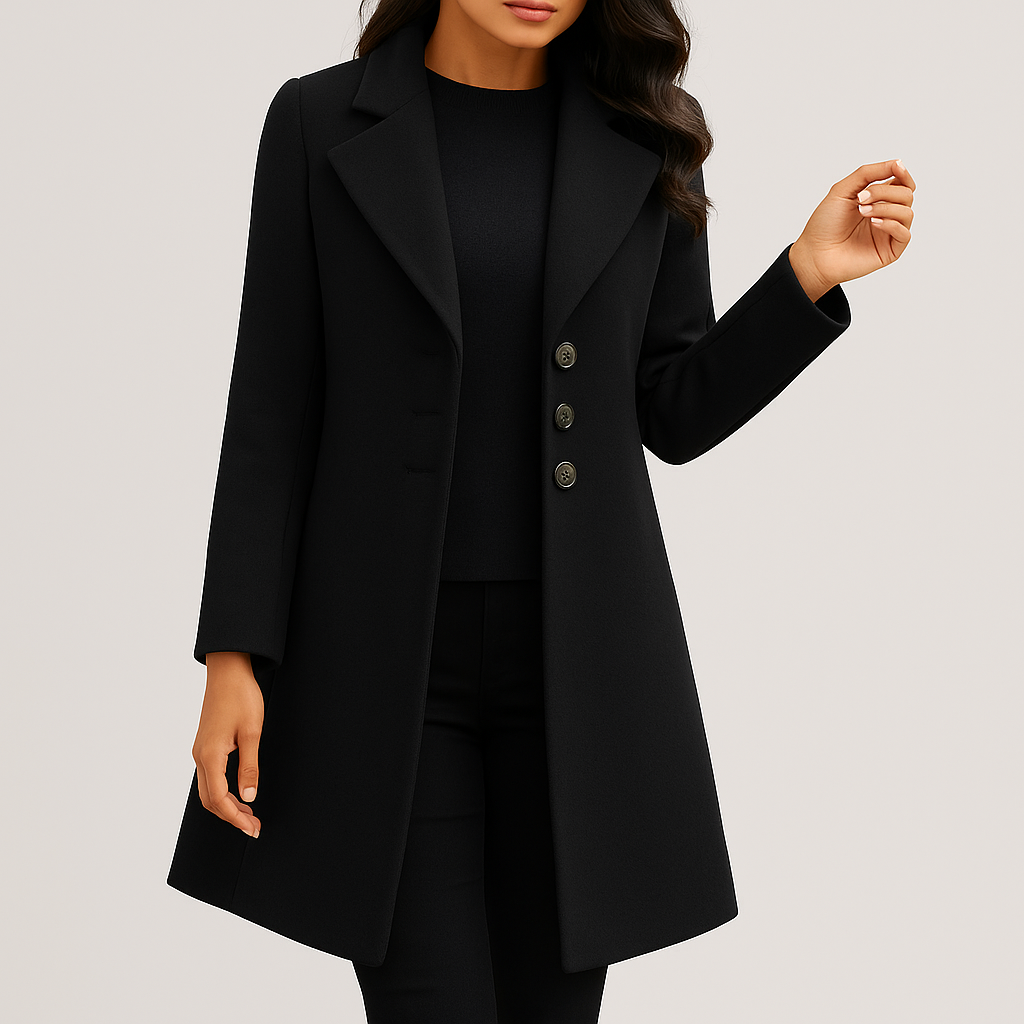 Wełniany Płaszcz z Długim Rękawem