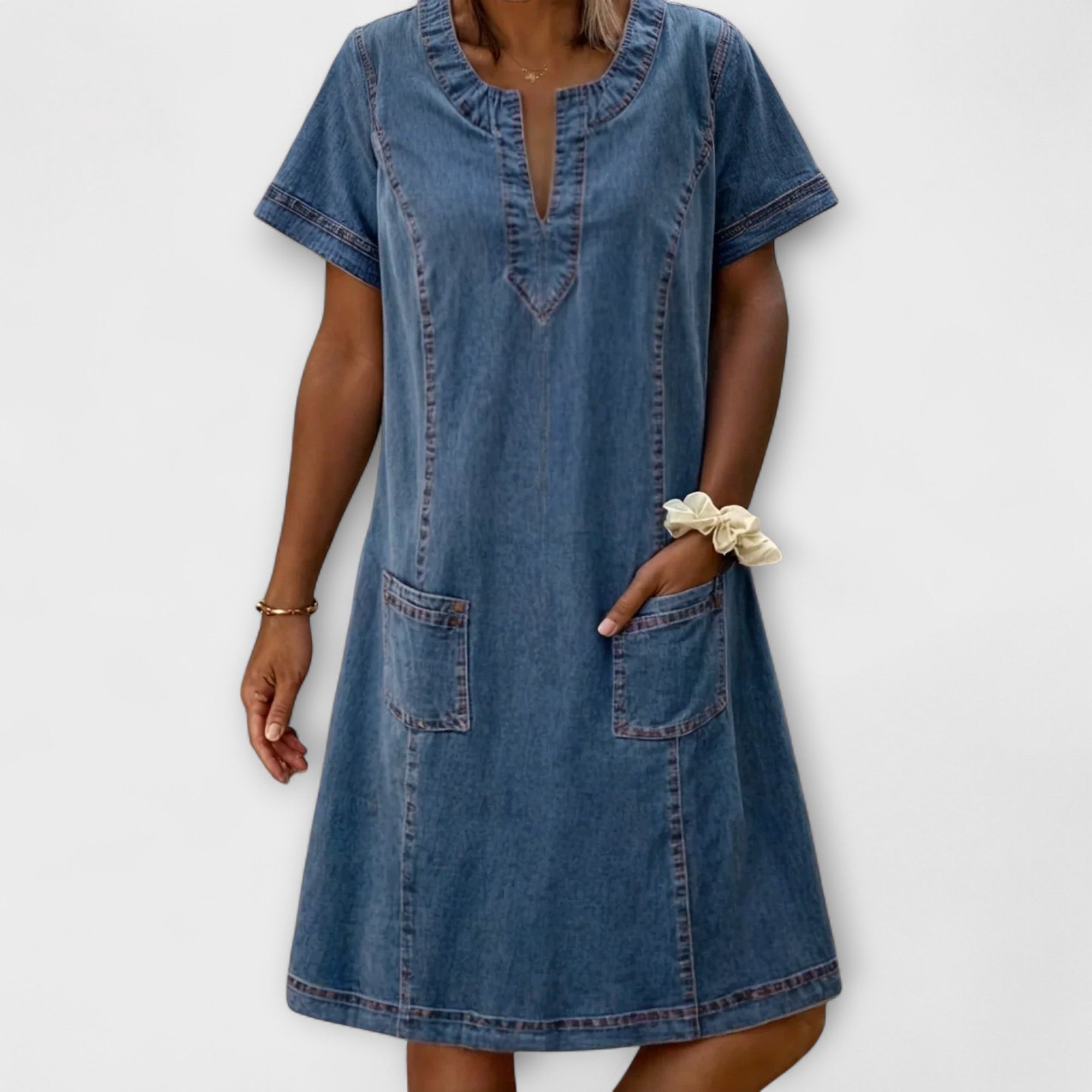 Mathea - Weiches Denim Kleid