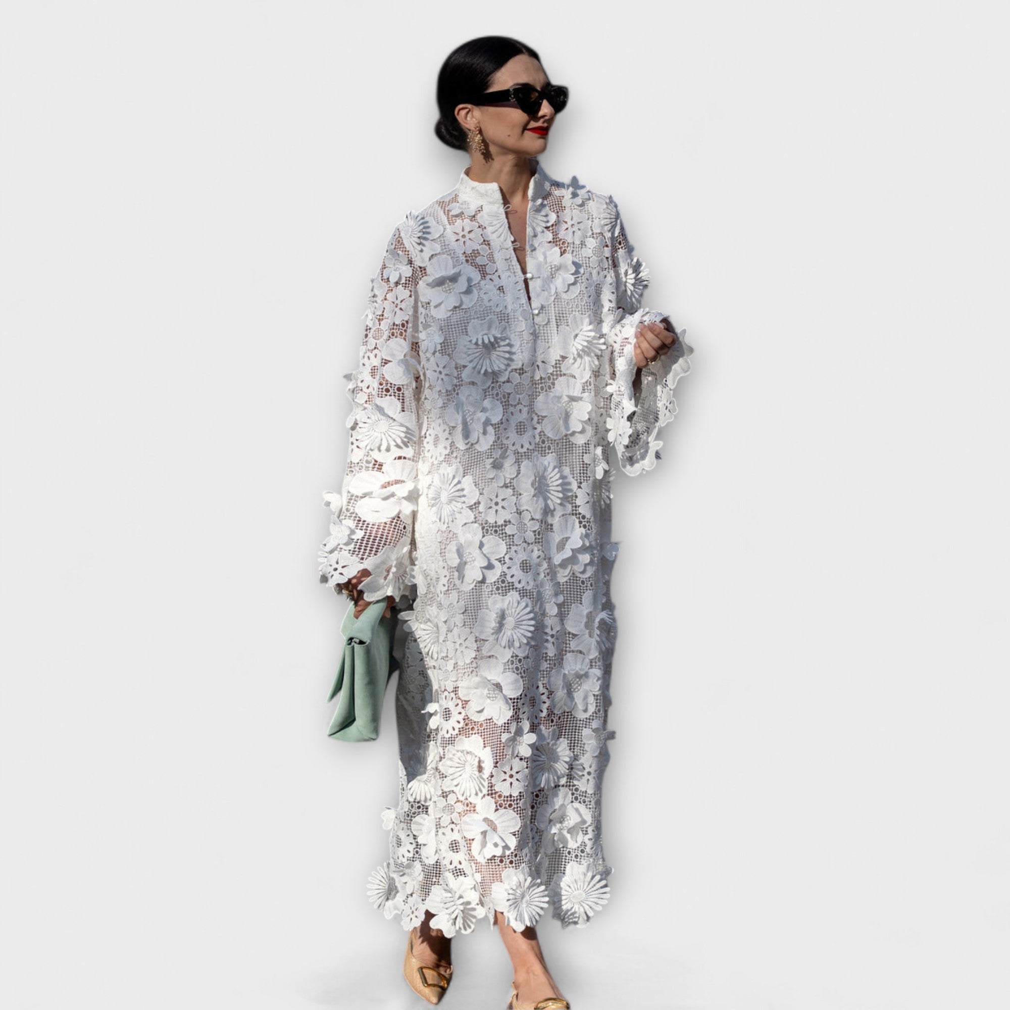 Yelira - Schickes Weißes Spitzenkleid