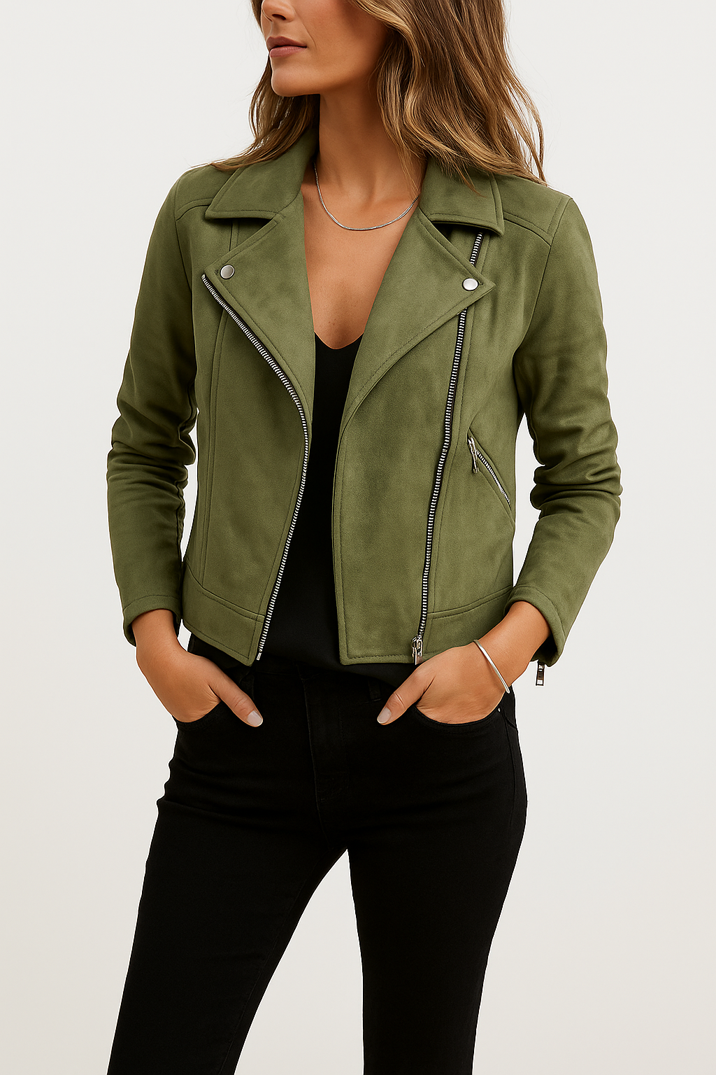 Kurtka Biker z Zamszu